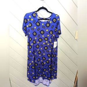 Periwinkle and yellow spring floral high low dress